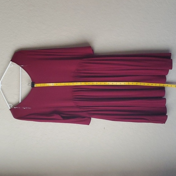 Annabelle Womens maroon 3/4 Sleeves Round Neck Pullover Mini Dress Size 3XL - Picture 4 of 6